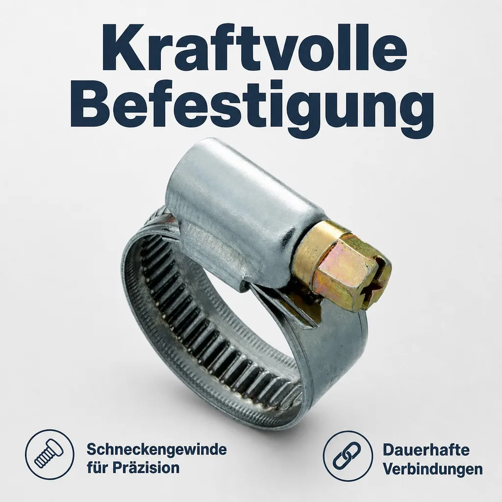 Schlauchschellen, Edelstahl, 12 mm, 70-90 mm, DIN 3017, W2