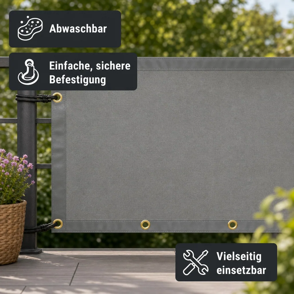Abdeckplane 280 g/m², 4x8 (32m²), grau, wasserdicht, reißfest