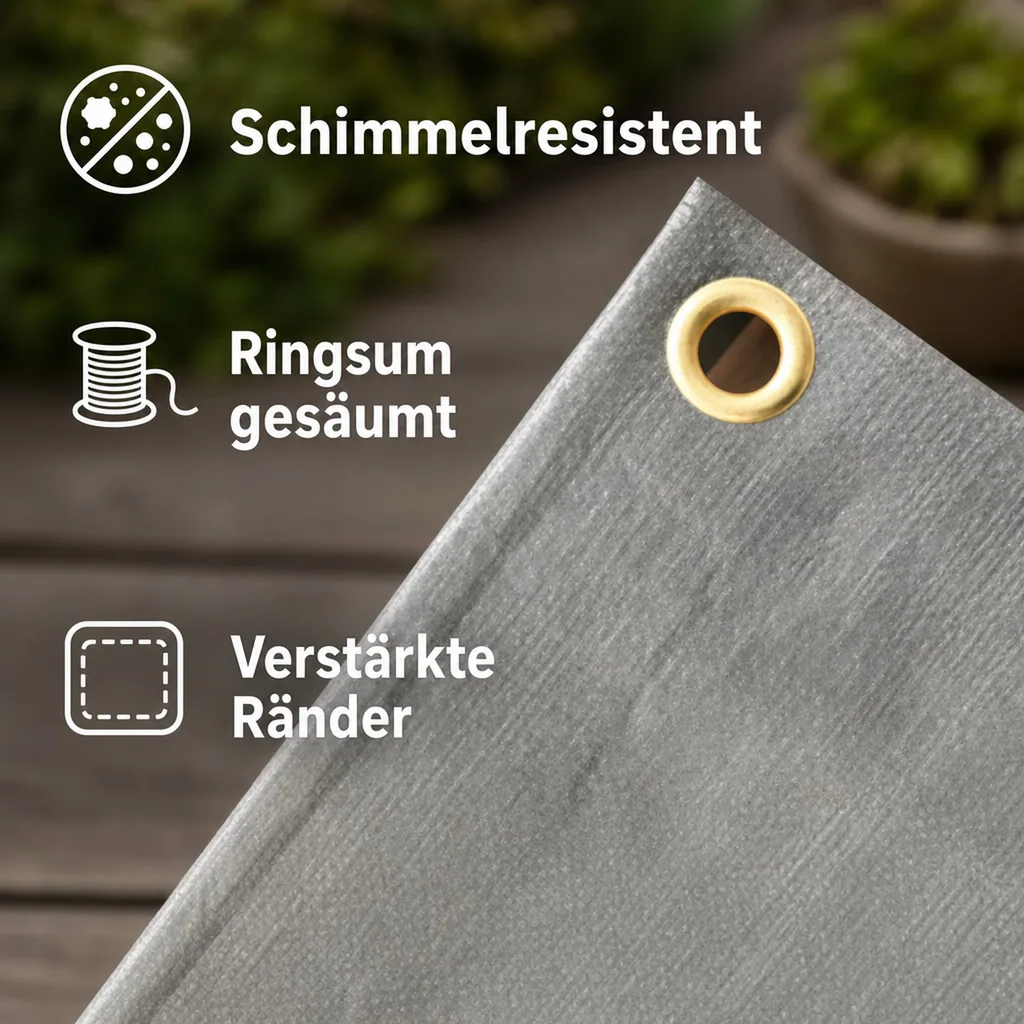 Abdeckplane 280 g/m², 4x8 (32m²), grau, wasserdicht, reißfest