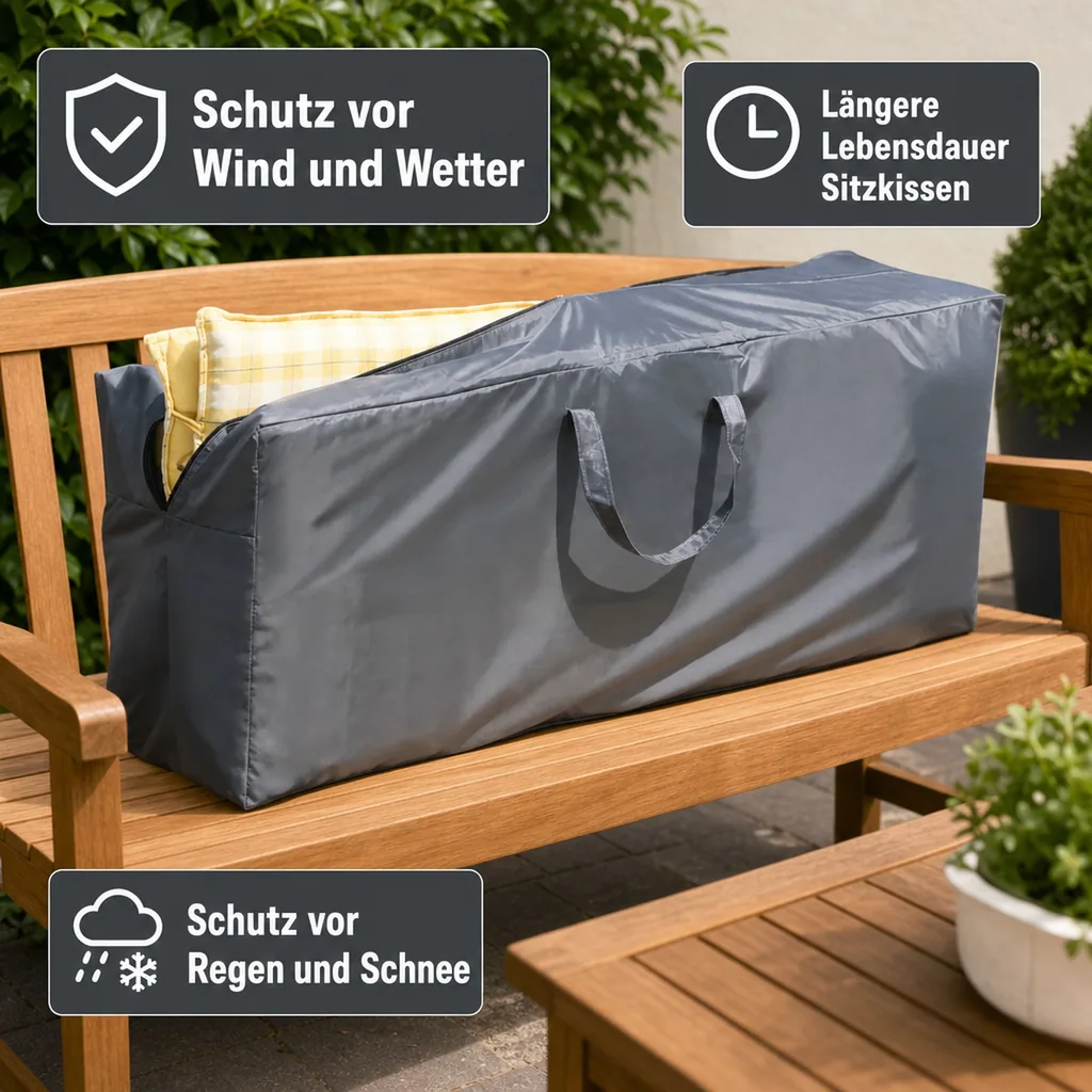 Sitzkissen Schutzhülle, Deluxe, 125x32x50 cm, wetterfest, wasserdicht