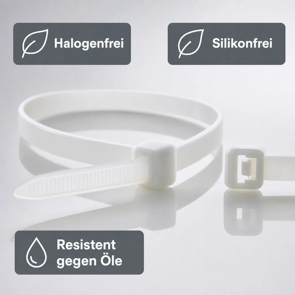 100 Kabelbinder 300x3,6mm Natur (weiss) PA6.6