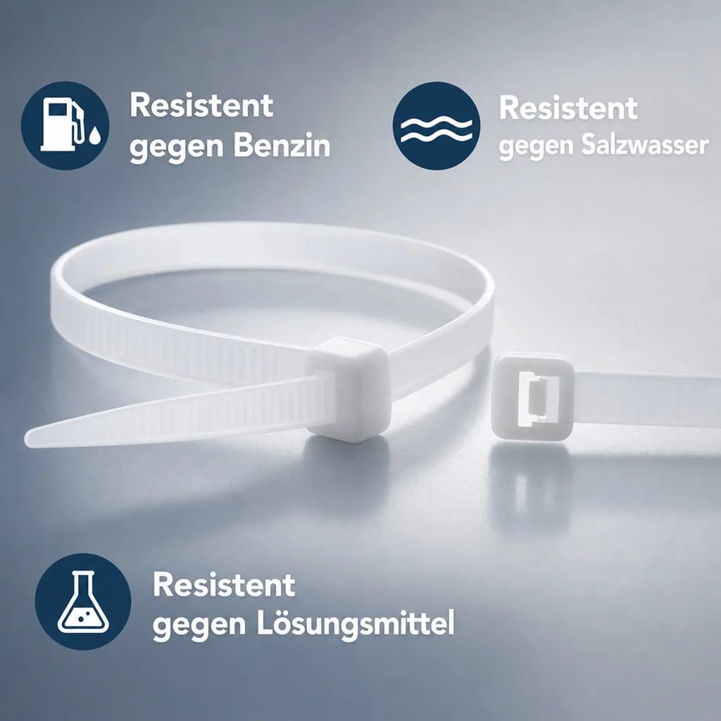100 Kabelbinder 300x3,6mm Natur (weiss) PA6.6