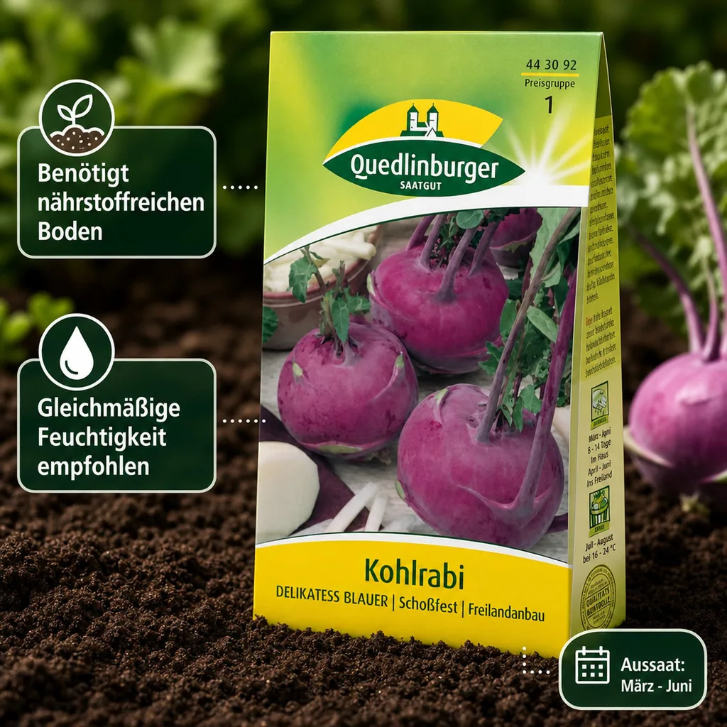 Kohlrabi Saatgut, Blauer Delikatess Kohlrabi online kaufen