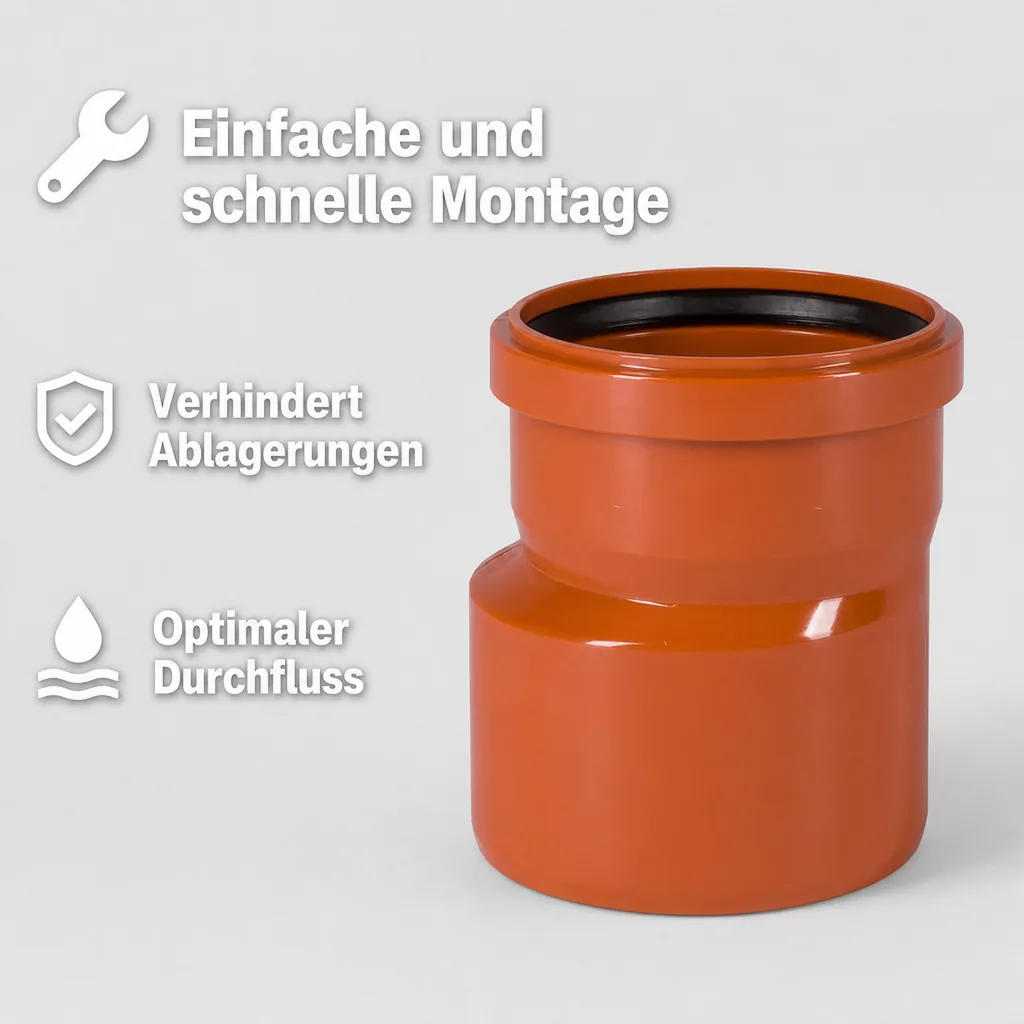 KG Reduktion, Rohr Reduzierstück DN 315/250, Übergangsrohr, Abwasserrohr Reduktion