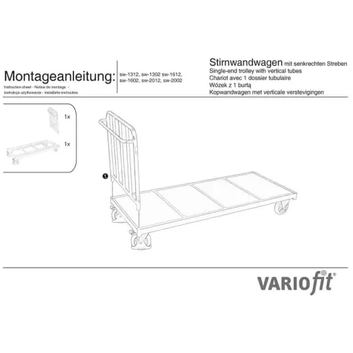 Stirnwandwagen 1200 kg, Transportwagen, robuster Wagen mit Sperrholzboden