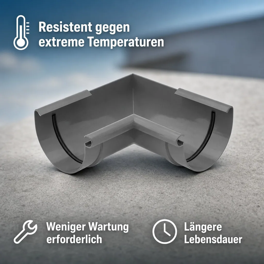 Regenrinne Eckstück Innen 90° Graphit, System 75
