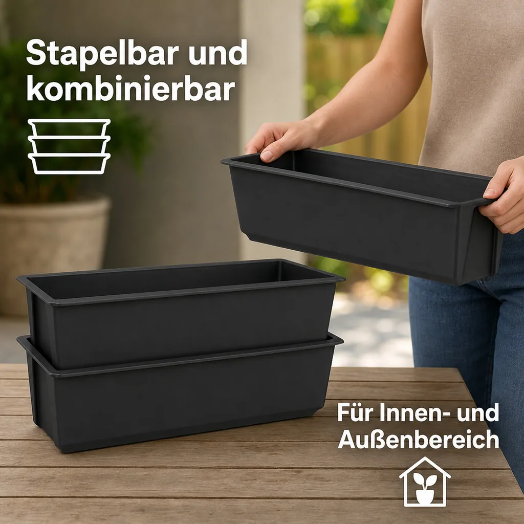 Pflanzkasten Europalette anthrazit, Pflanzgefäß, Palettenmöbel
