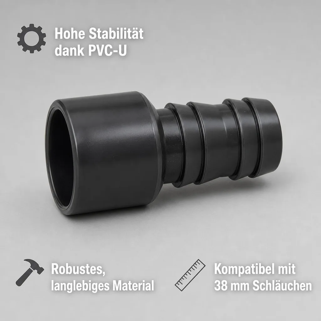Poolschlauchverbinder, Schlauchtülle 50mm, PVC-U Schlauchverbinder