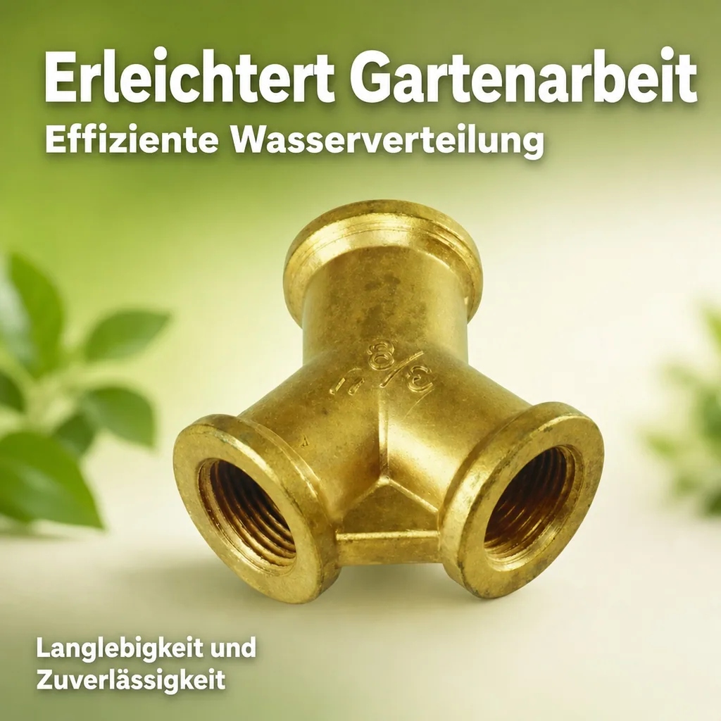 Messing Verteiler, Y-Verteiler 2-fach, 3/8 Zoll Innengewinde