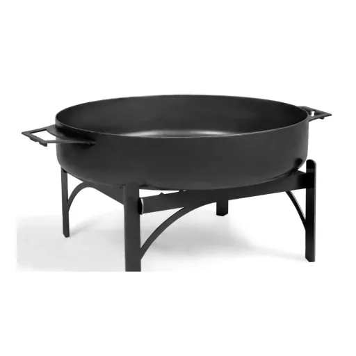 Pfanne 50 cm, Grillpfanne Stahl, Feuerstelle Pfanne mit 2 Griffen