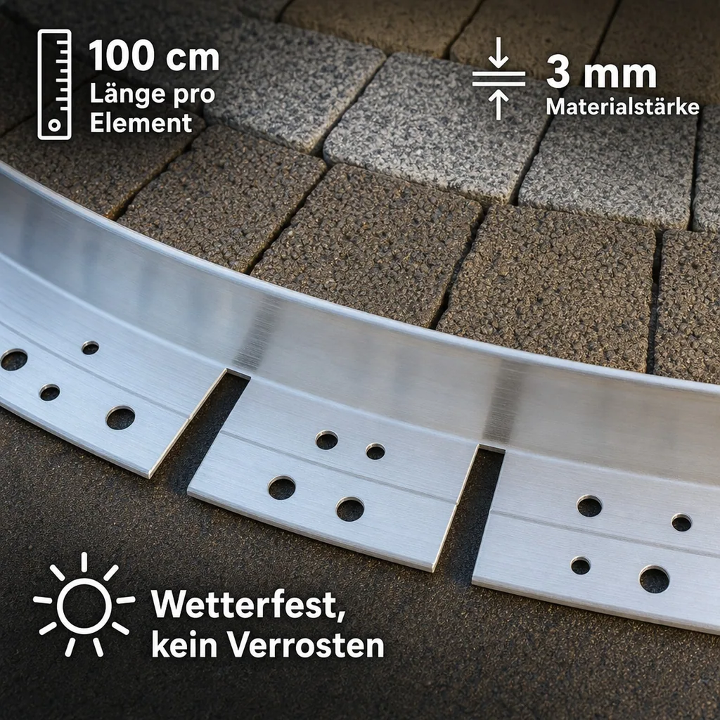 Ultra Starke Alu Rasenkanten 64mm x 100cm | Beeteinfassung | Beetumrandung | Beetbegrenzungen