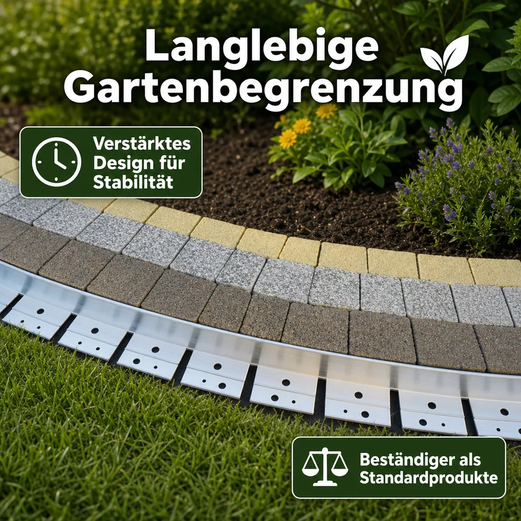 Ultra Starke Alu Rasenkanten 64mm x 100cm | Beeteinfassung | Beetumrandung | Beetbegrenzungen