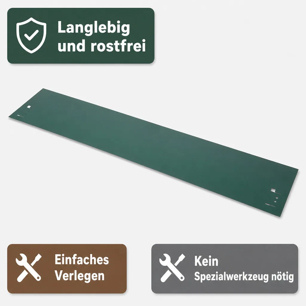 Rasenkanten Metall 13.5cm x 120cm | Beeteinfassung | Beetumrandung | Beetbegrenzungen, Color-GS: braun