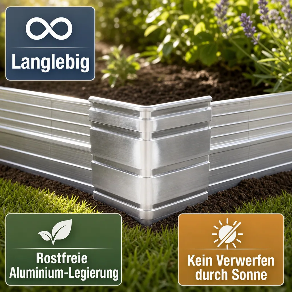 Eckwinkel 90 grad für Rasenkante Green Universe 14 cm | Beeteinfassung | Beetumrandung | Beetbegrenzungen