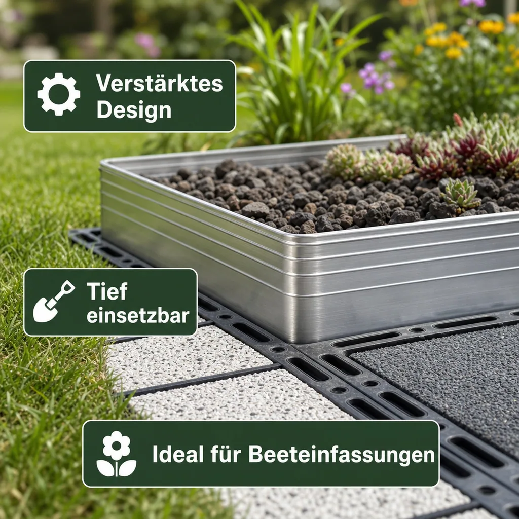Eckwinkel 90grad für Ultra Starke Alu Rasenkante 24cm | Beeteinfassung | Beetumrandung | Beetbegrenzungen