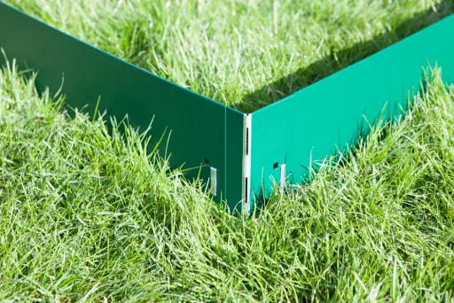 Alu/Zink Ecke für Rasenkanten Metall 13.5cm  | Rasenkanten | Beeteinfassung | Beetumrandung | Beetbegrenzungen, Color-GS: grau