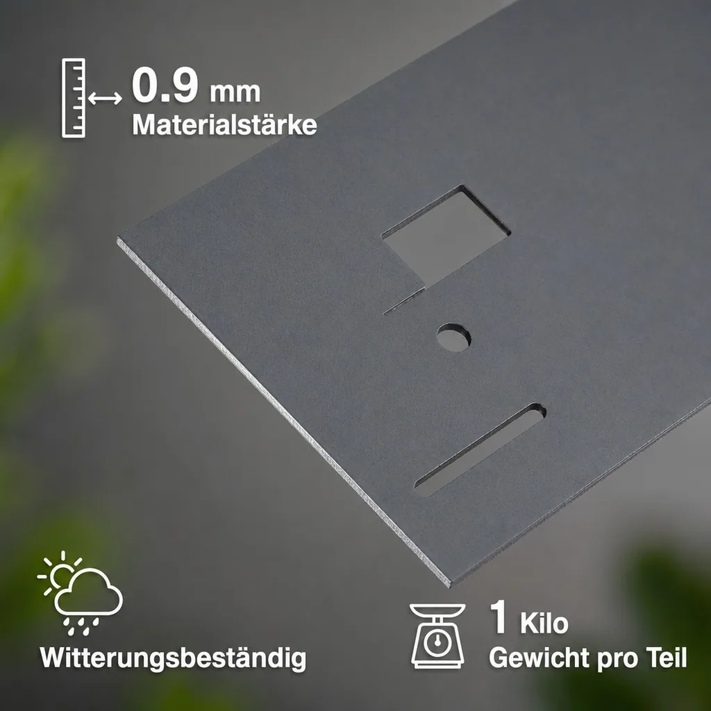 Rasenkanten Metall 18.5 cm x 120 cm | Beeteinfassung | Beetumrandung | Beetbegrenzungen, Color-GS: grau