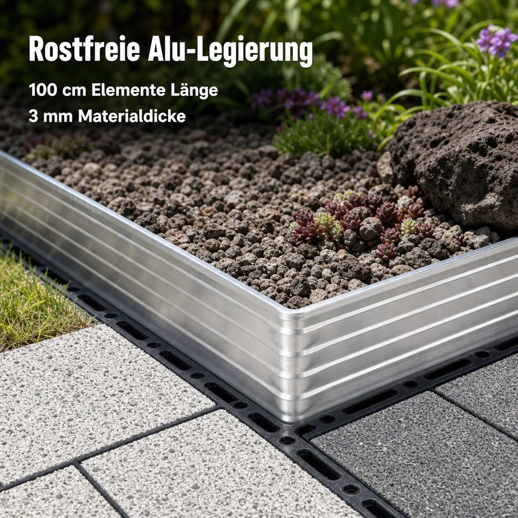 Eckwinkel 90 grad für Rasenkante Green Universe 10 cm | Beeteinfassung | Beetumrandung | Beetbegrenzungen