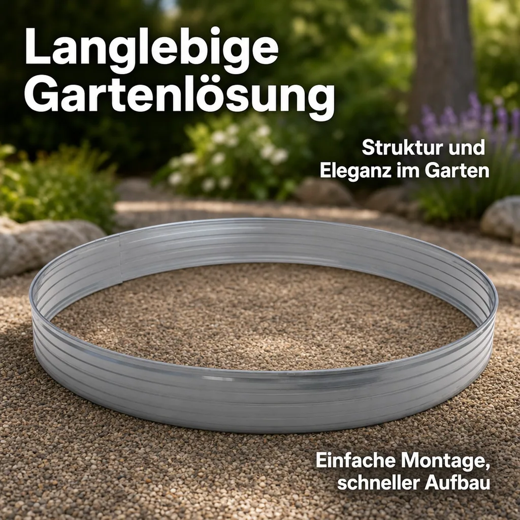 Baumring aus Alu Höhe 100 mm Länge 0.8 m Rasnekante rund