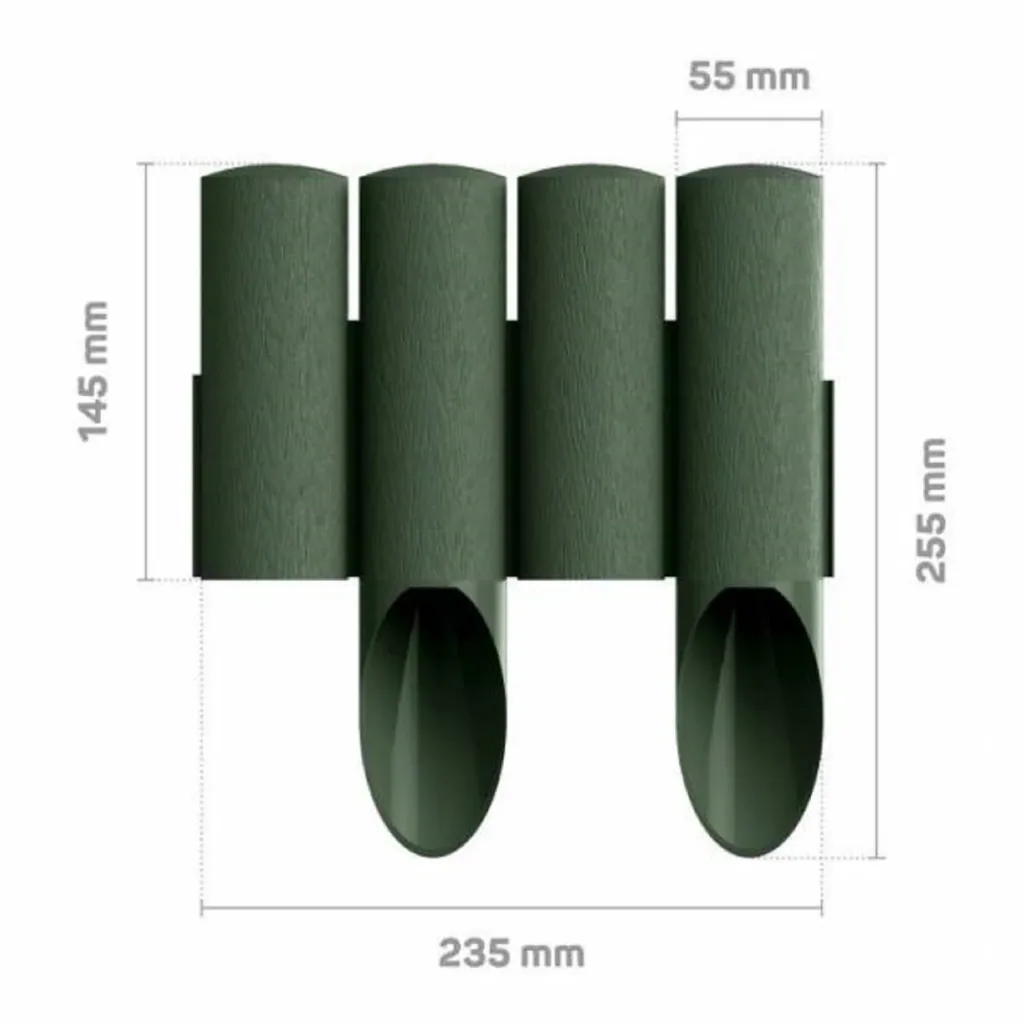 Palisaden aus Kunststoff grun 23cm x 25.5 cm | Rasenkanten | Beeteinfassung | Beetumrandung | Beetbegrenzungen