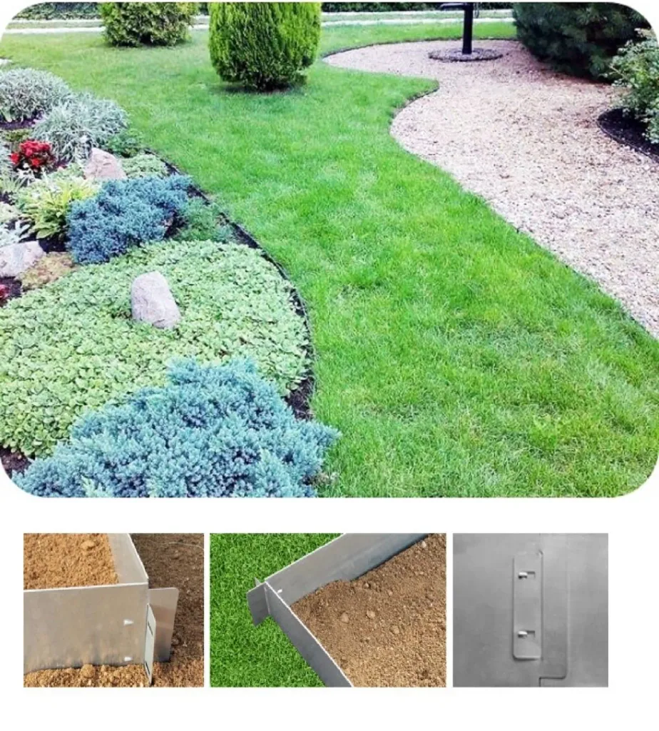 Rasenkanten Metall Alu/Zink 100 cm x 18 cm | Rasenkanten | Beeteinfassung | Beetumrandung | Beetbegrenzungen