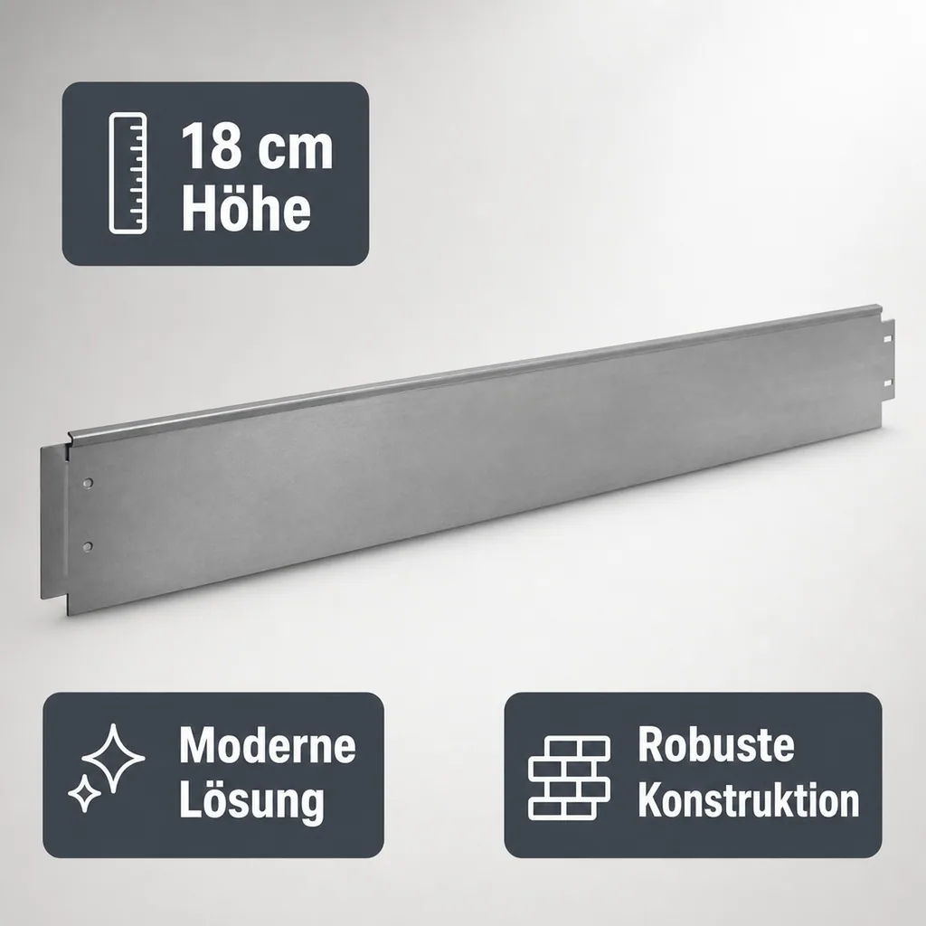 Rasenkanten Metall Alu/Zink 100 cm x 18 cm | Rasenkanten | Beeteinfassung | Beetumrandung | Beetbegrenzungen