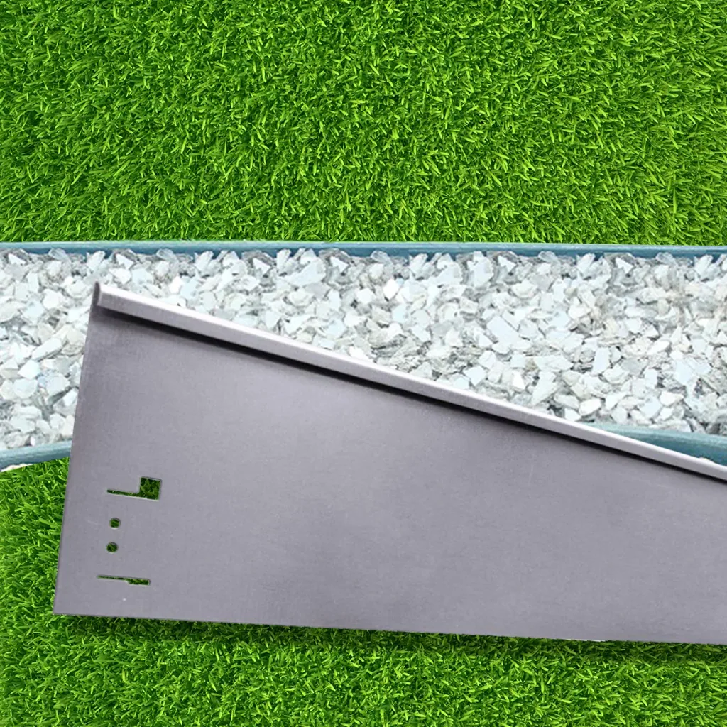 Rasenkante Abschlussstück 18,5cm x 113cm | Rasenkanten | Beeteinfassung | Beetumrandung | Beetbegrenzungen, Color-GS: grau