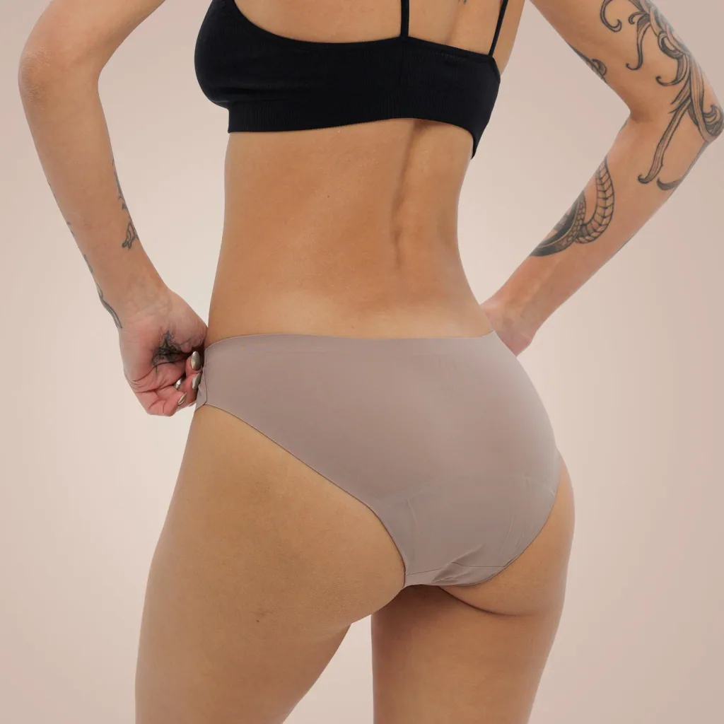 Weekiss Seamless Periodenunterwäsche, Menstruationsunterwäsche, Periodenslip, Größe: XL (42); Mengen-Rabatte: ohne; Farbe Weekiss: Beige
