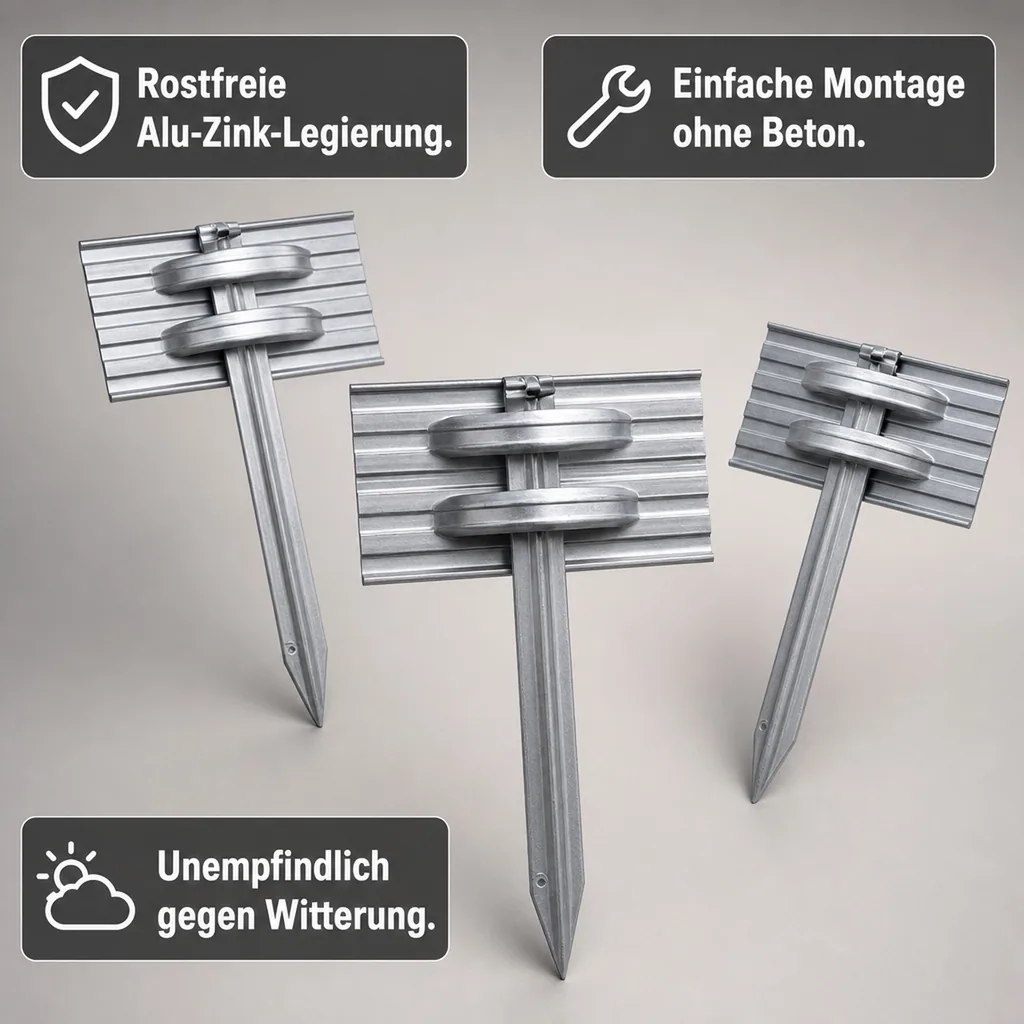 Erdanker Set für Green Universe Rasenkante 10cm Höhe | Bodenanker | Erdnägel