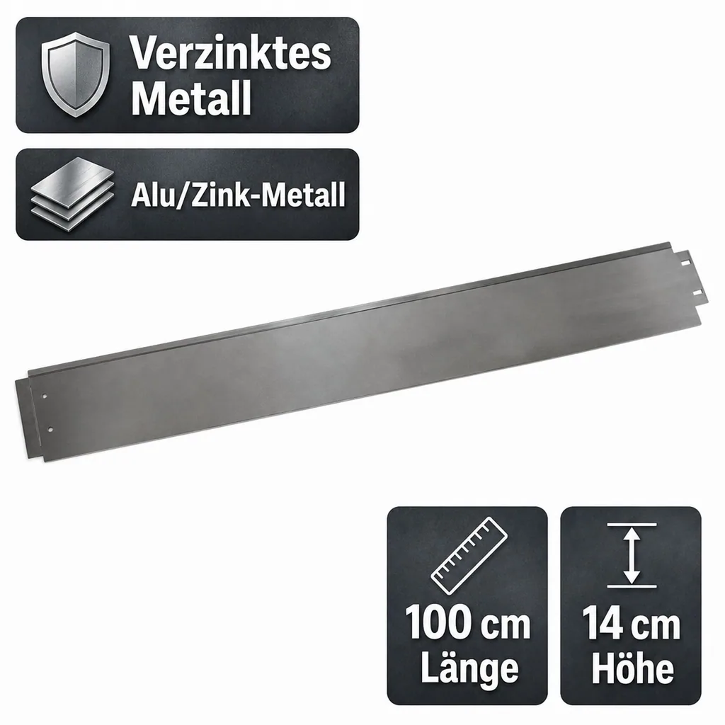 Rasenkanten Metall Alu/Zink 100 cm x 14 cm | Beeteinfassung | Beetumrandung | Beetbegrenzungen