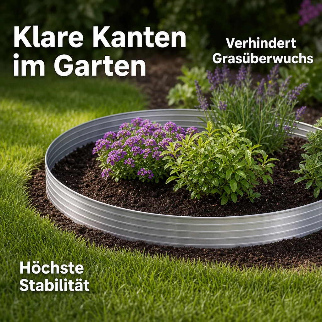 Baumring aus Alu Höhe 140 mm Durchmesser 1 m | Baumumrandung | Pflanzringe | Beeteinfassung | Rasenkante rund
