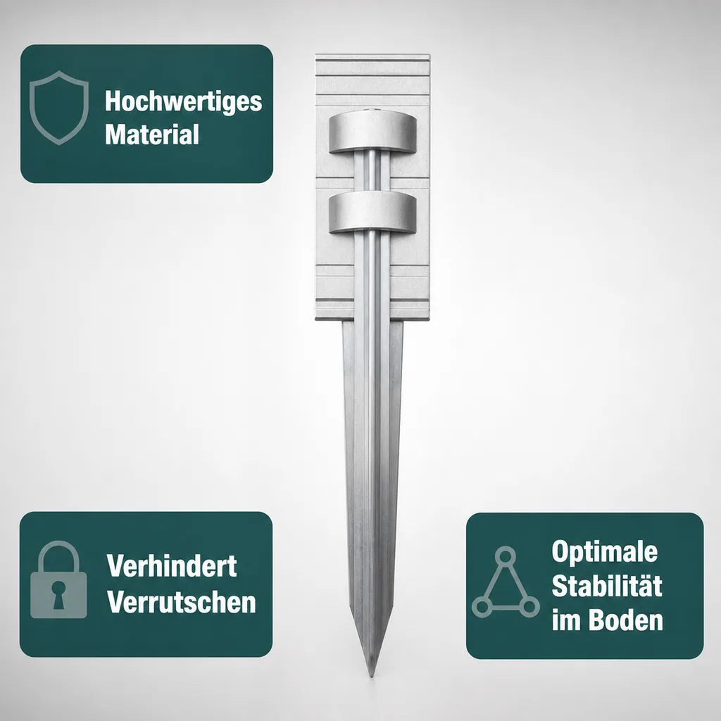 Erdanker Set für Green Universe Rasenkante 14cm Höhe | Bodenanker | Erdnägel