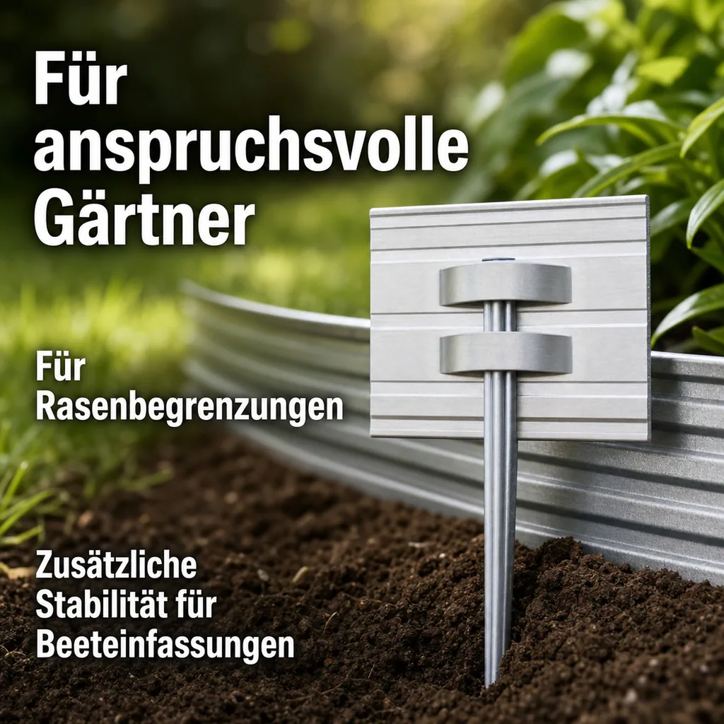 Erdanker Set für Green Universe Rasenkante 14cm Höhe | Bodenanker | Erdnägel