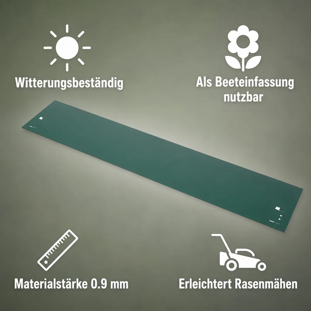 Rasenkanten Metall 13.5cm x 120cm | Beeteinfassung | Beetumrandung | Beetbegrenzungen, Color-GS: ohne Farbe