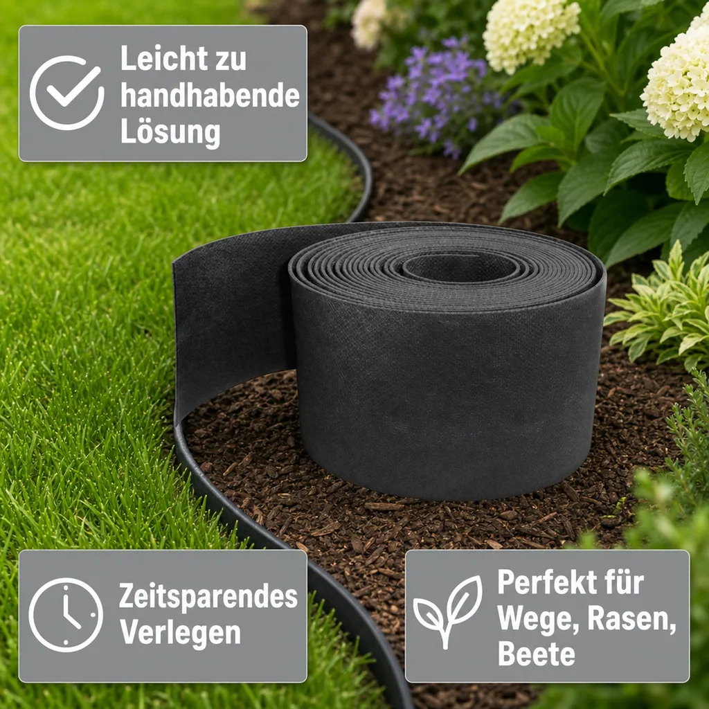 Rasenkantenband aus Kunststoff 10cm x 6m | Rasenkanten | Beeteinfassung | Beetumrandung | Beetbegrenzungen