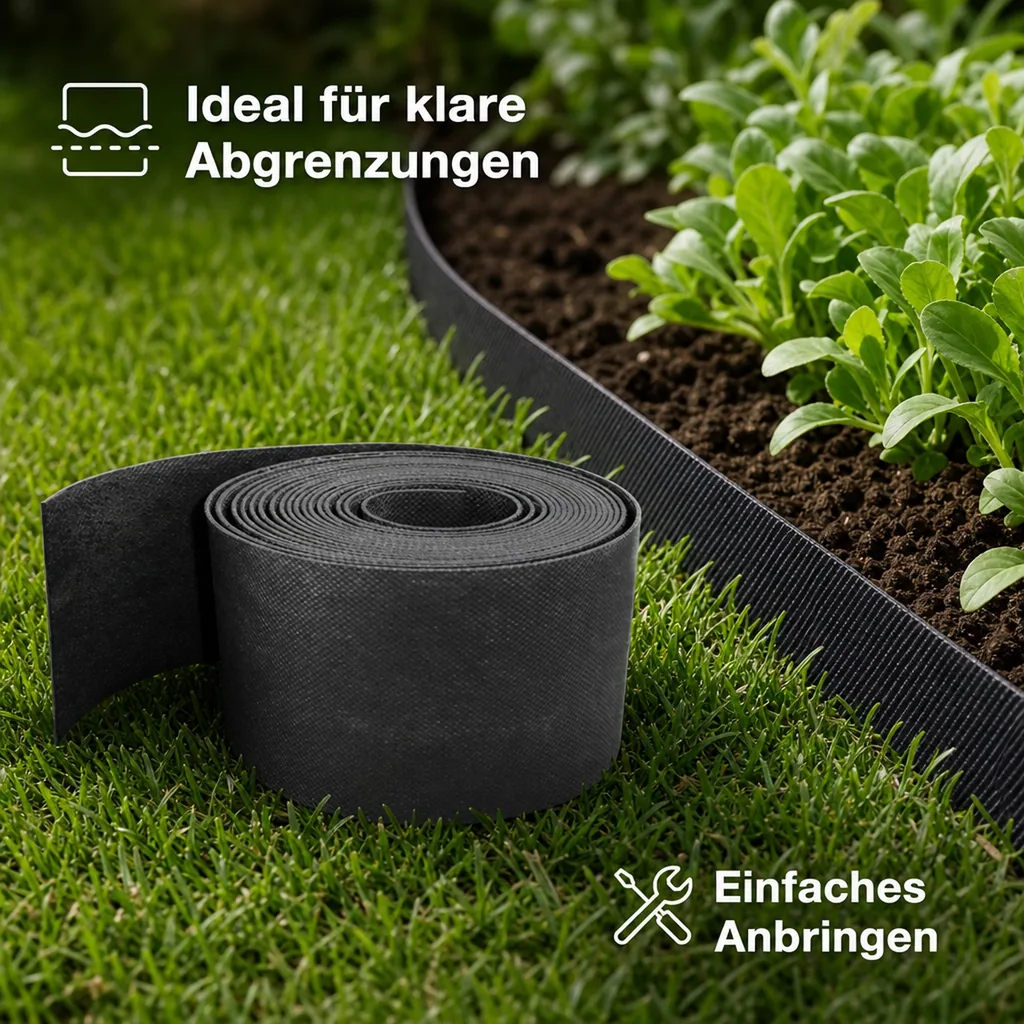Rasenkantenband aus Kunststoff 10cm x 6m | Rasenkanten | Beeteinfassung | Beetumrandung | Beetbegrenzungen