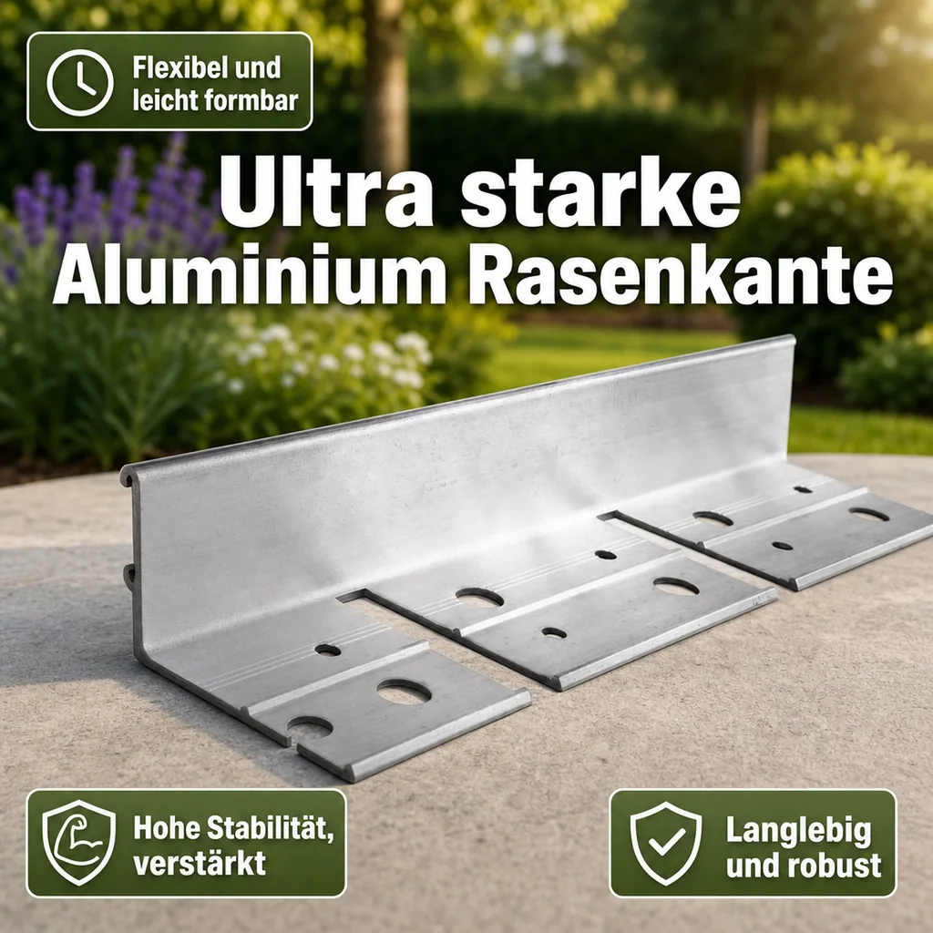 Ultra Starke Alu Rasenkanten 51mm x 100cm | Beeteinfassung | Beetumrandung | Beetbegrenzungen