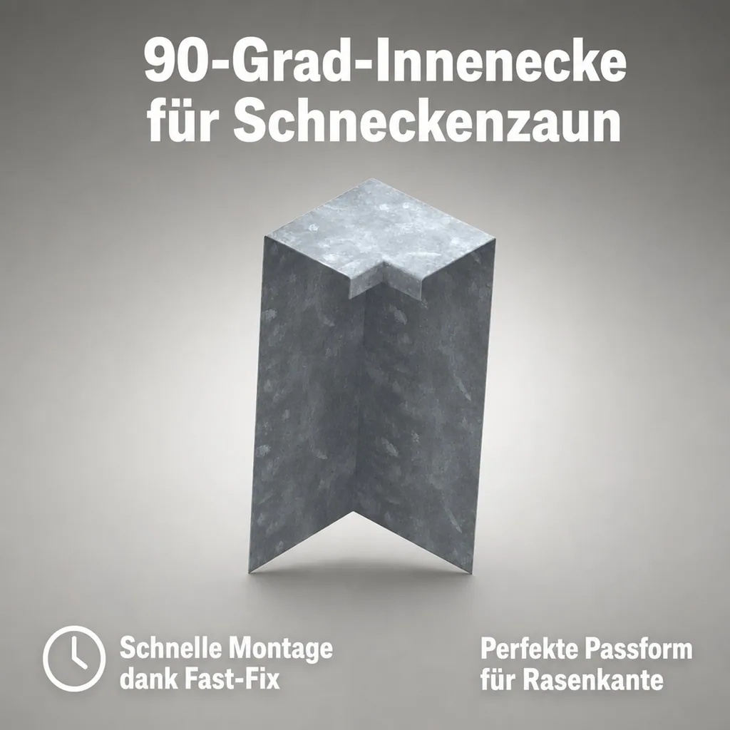 Ecke Innen für Schneckenzaun 90grad | Schneckenblech | Schneckenschutz | Schneckenabwehr, Color-GS: ohne Farbe