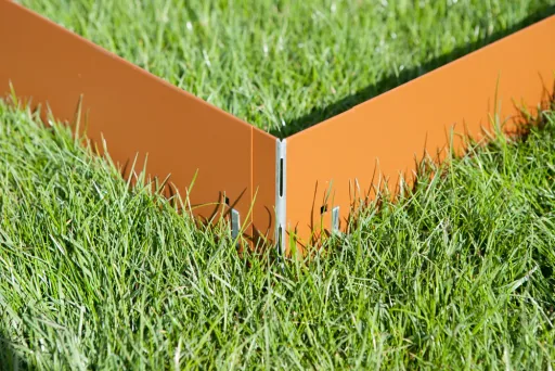 Alu/Zink Ecke für Rasenkante 18.5cm | Rasenkanten | Beeteinfassung | Beetumrandung | Beetbegrenzungen, Color-GS: ohne Farbe