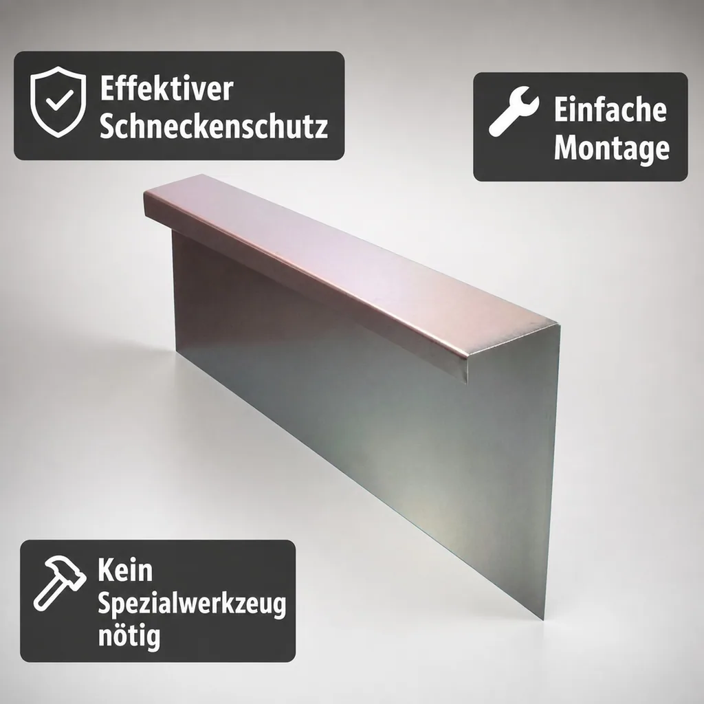 Schneckenzaun aus verzinktem Stahlblech 25 x 100cm | Schneckenblech | Schneckenschutz | Schneckenabwehr