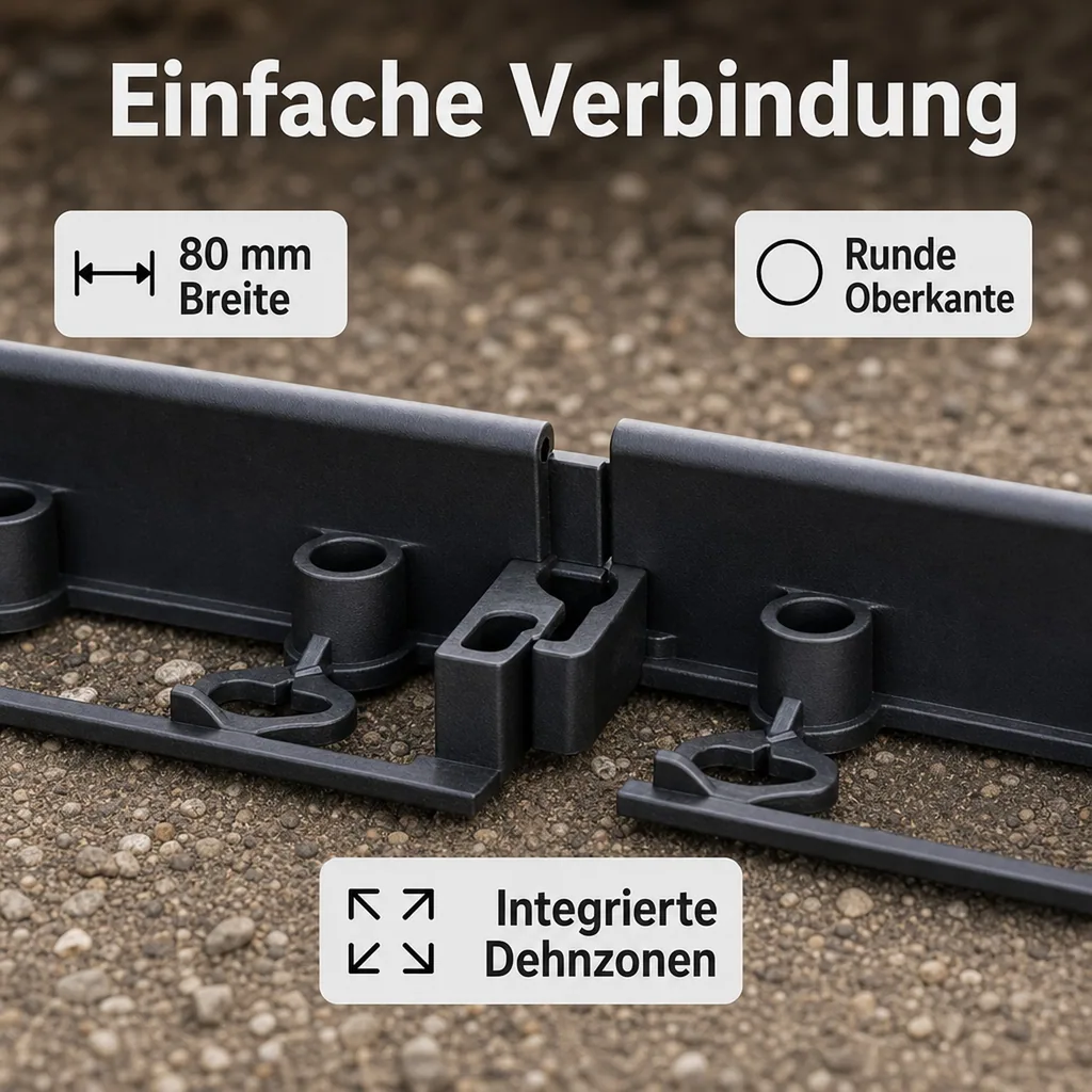Palisaden Kunststoff  6cm x 1m | Rasenkanten | Beeteinfassung | Beetumrandung | Beetbegrenzungen