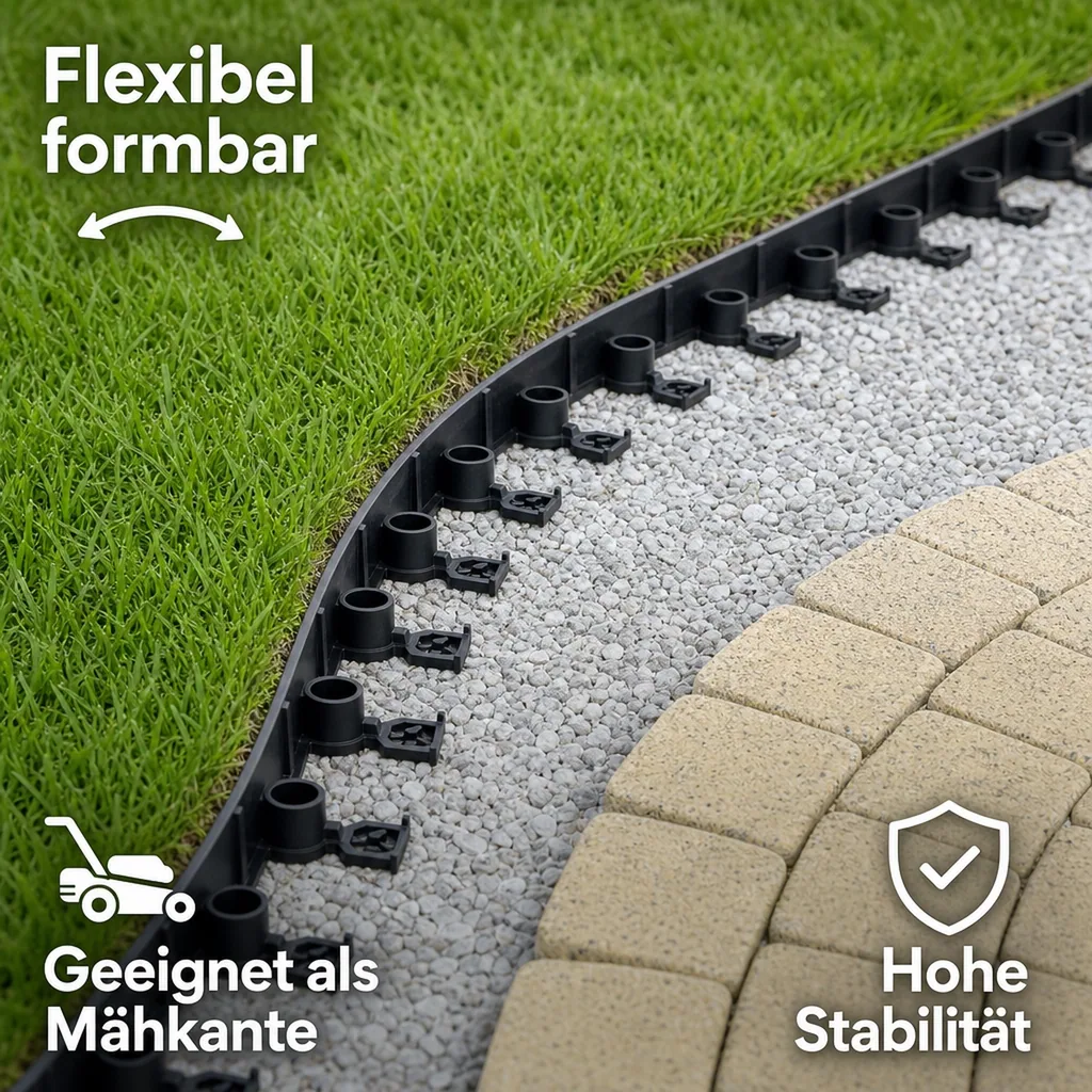 Palisaden Kunststoff  6cm x 1m | Rasenkanten | Beeteinfassung | Beetumrandung | Beetbegrenzungen