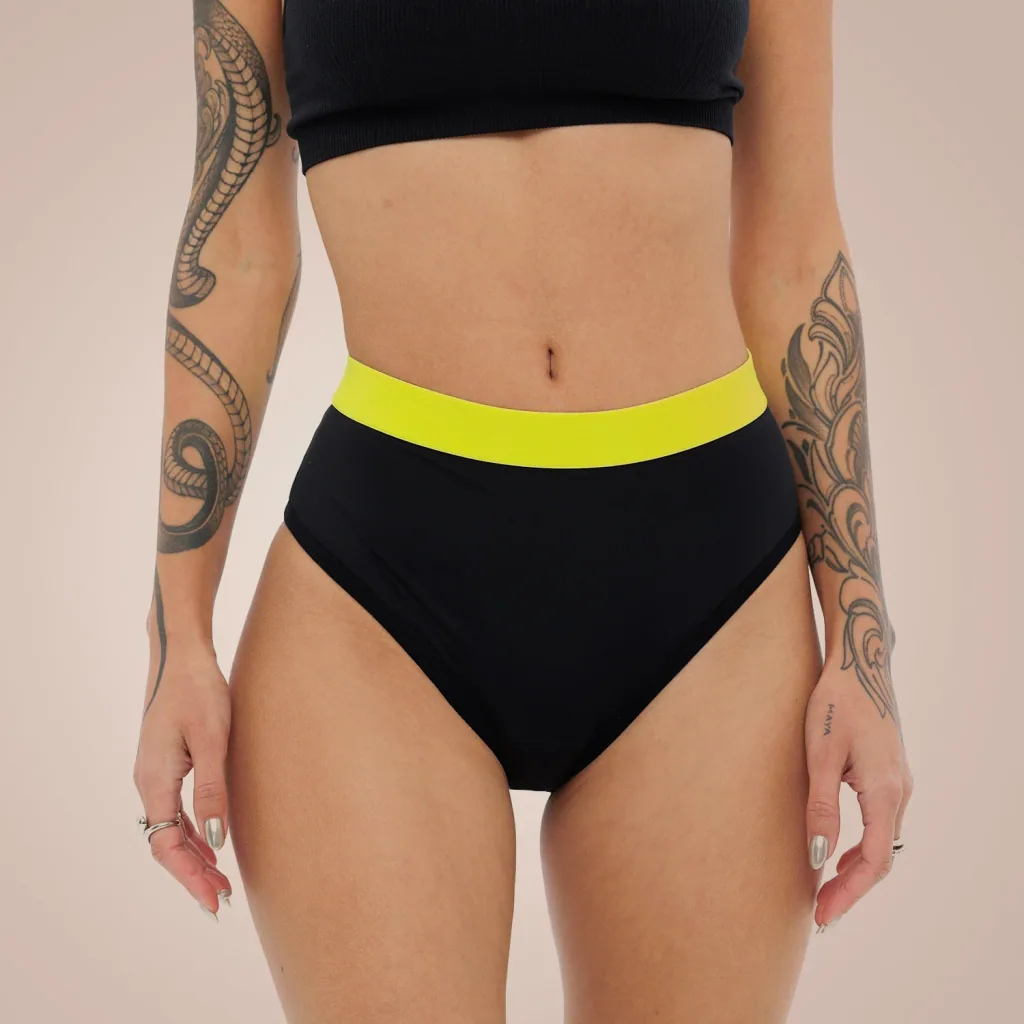 Weekiss High Waist Lemon Periodenunterwäsche, Menstruationsunterwäsche, Periodenslip, Größe: L (40); Mengen-Rabatte: ohne; Farbe Weekiss: Schwarz