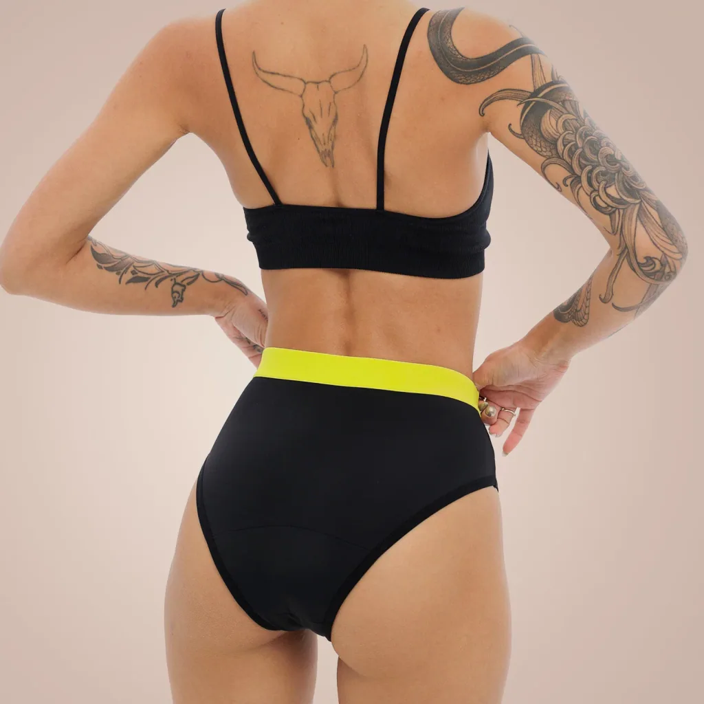 Weekiss High Waist Lemon Periodenunterwäsche, Menstruationsunterwäsche, Periodenslip, Größe: L (40); Mengen-Rabatte: ohne; Farbe Weekiss: Schwarz