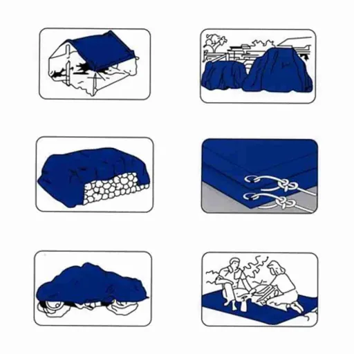 Gewebeplane 4x5, blaue Plane, 20m², Abdeckplane, Bauplane, Schutzplane