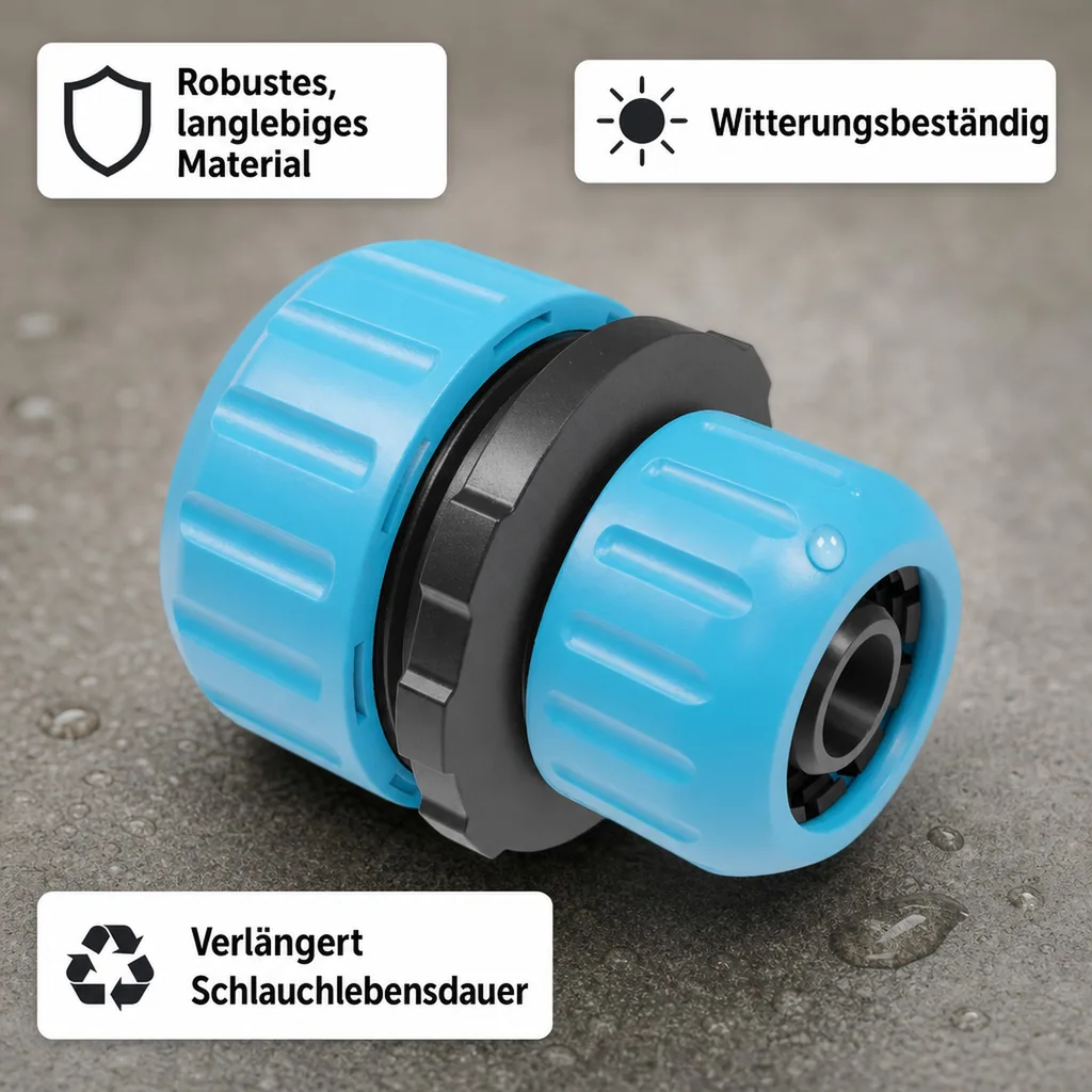 Schlauchverbinder, Schlauchreparatur, 1/2 Zoll - 3/4 Zoll, Reparaturstück
