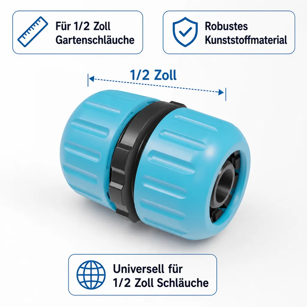 Schlauchverbinder 1/2 Zoll, Schlauchreparatur, Verbinder Schlauch