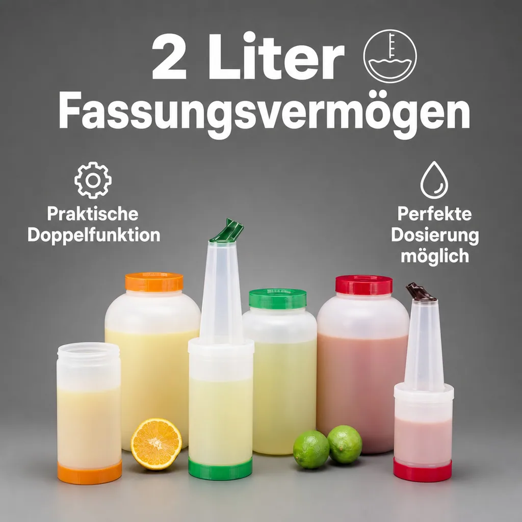 Trinkflaschen, Speed bottle - Bottle-Pour-Master, 2 Liter - Dosieren & Aufbewahren mit Stil, Farbe: gelb