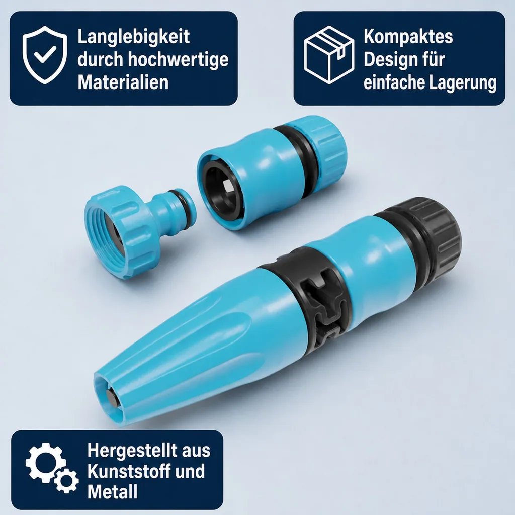 Gartenschlauch Set 3 4 Zoll, Kupplung Set, Spritze, Anschluss