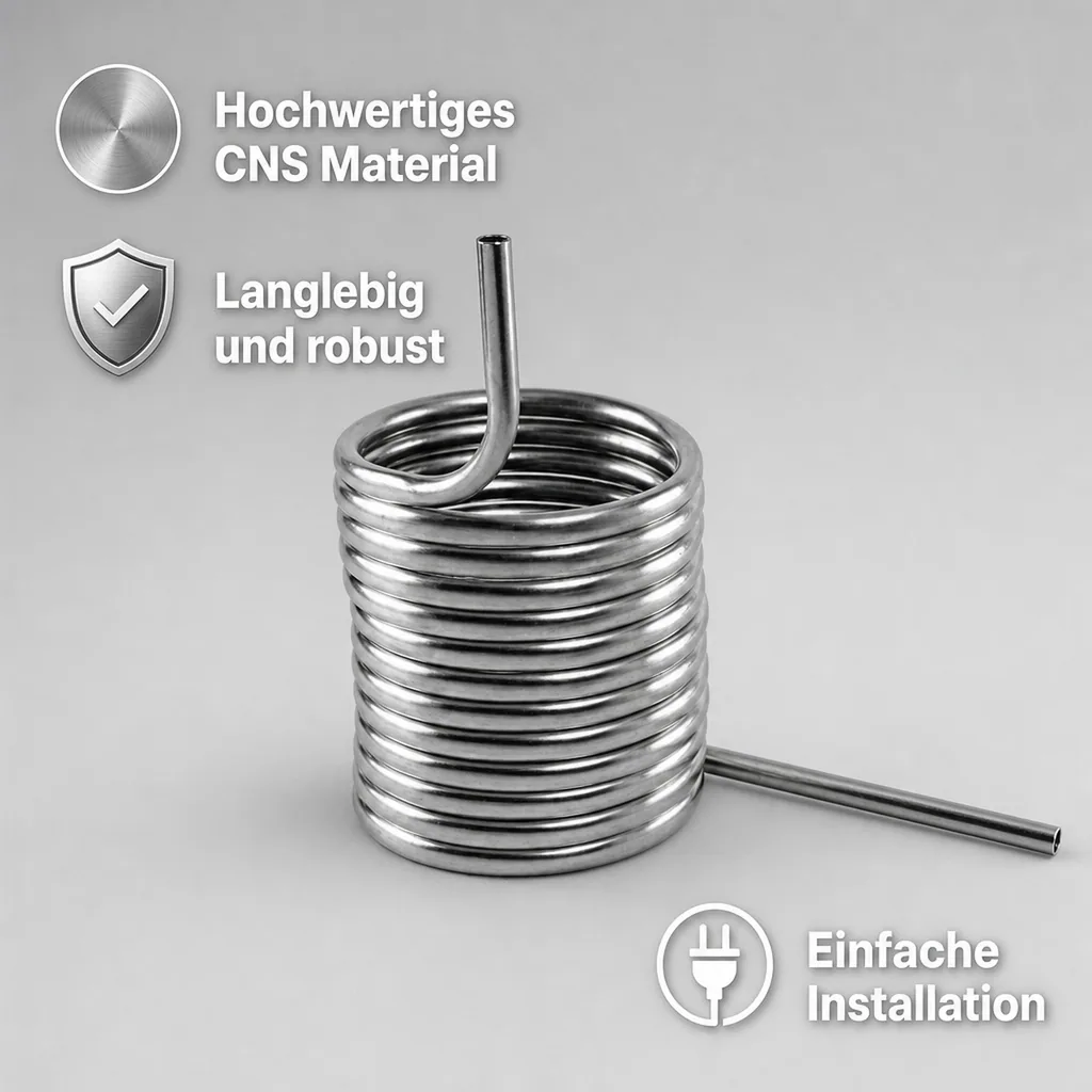 Kühlschlange, Kühlspirale, Beruhigungsschlange, CNS, d14 cm, gedreht, Ausführung: links-gedreht